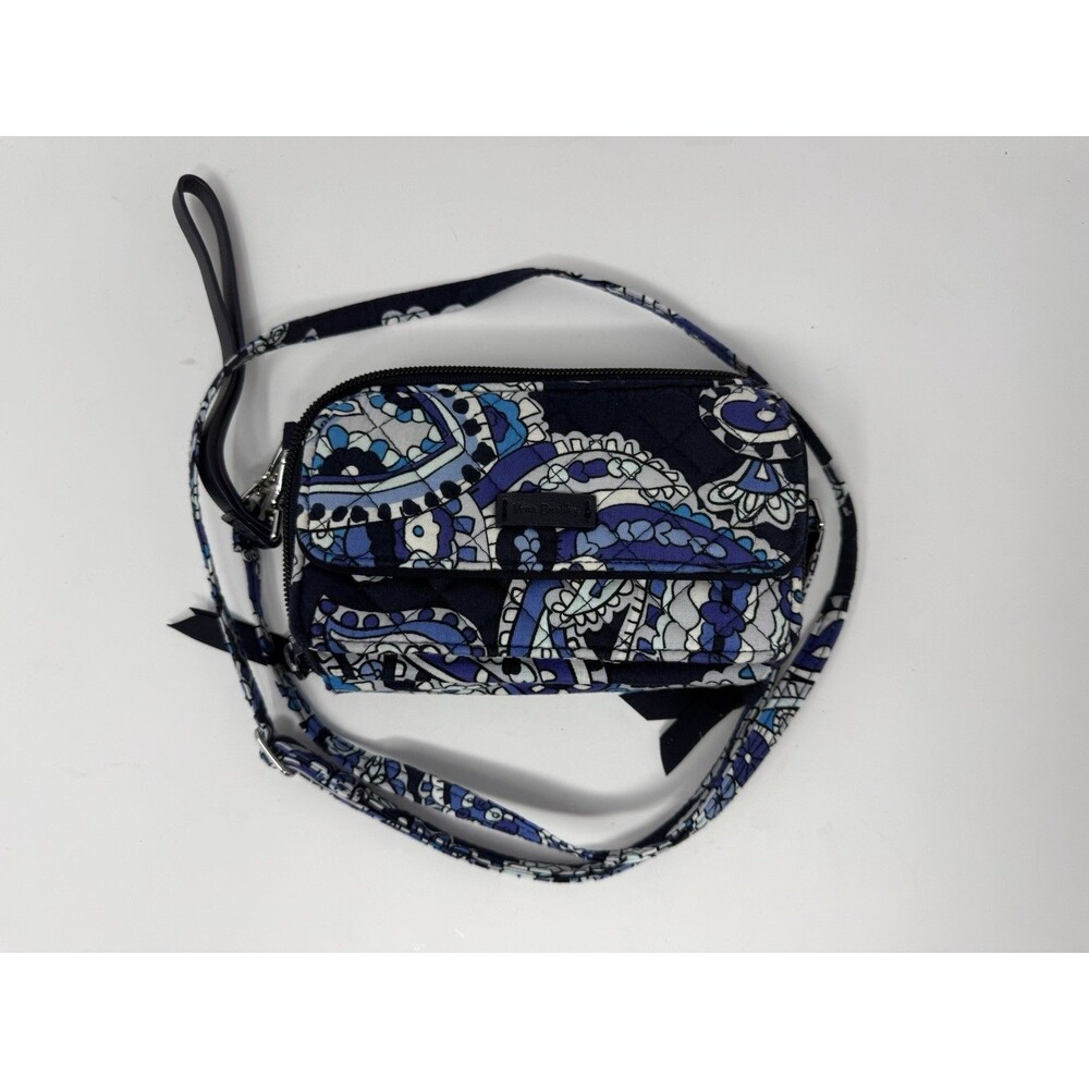 Vera Bradley Deep Night Paisley Smartphone Wristlet Crossbody Wallet Blue